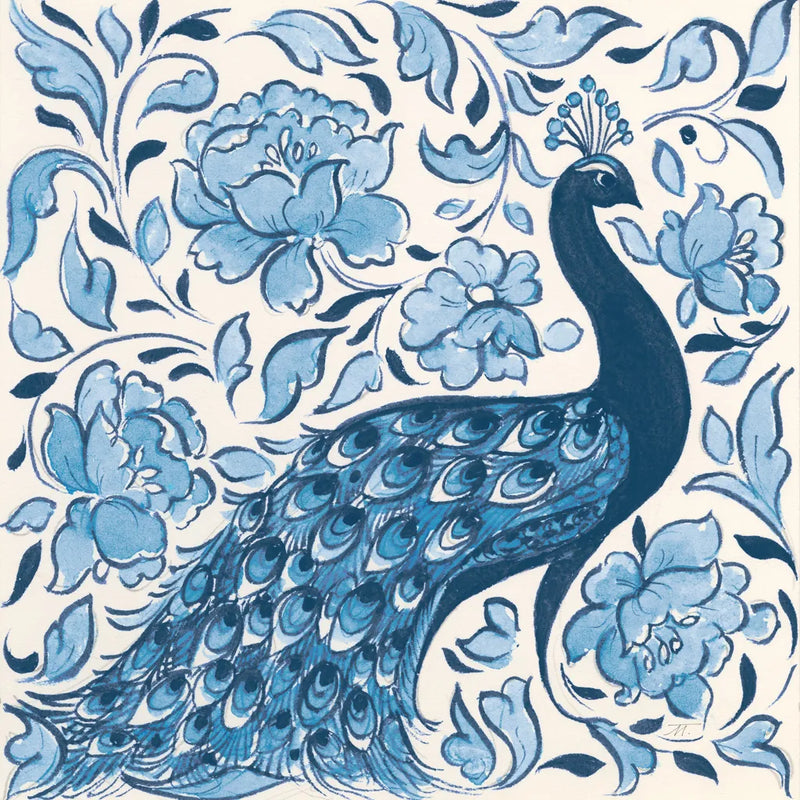 Peacock Garden IV v2 by Miranda Thomas. SKU 56862a. Archival Giclee Fine art print for wall decor.