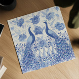 Peacock Garden VI by Miranda Thomas. Shown as a detailed flat fine art print, highlighting archival giclee quality. Available as an archival giclee rolled canvas, fine art paper, or poster print. SKU 46197a.