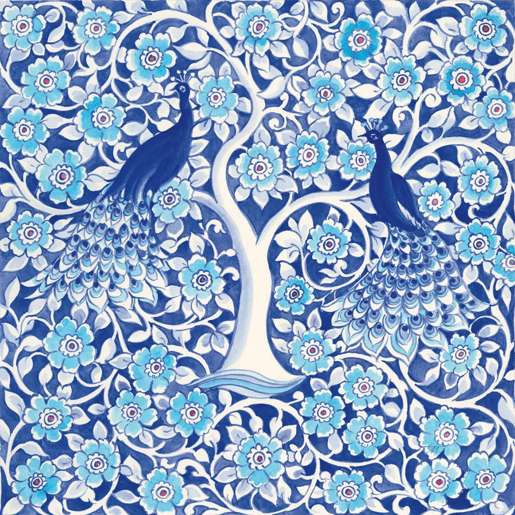 Peacock Garden VII by Miranda Thomas. SKU 46198a. Archival Giclee Fine art print for wall decor.