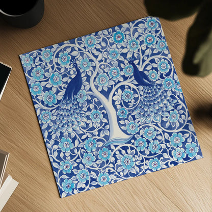 Peacock Garden VII by Miranda Thomas. Shown as a detailed flat fine art print, highlighting archival giclee quality. Available as an archival giclee rolled canvas, fine art paper, or poster print. SKU 46198a.