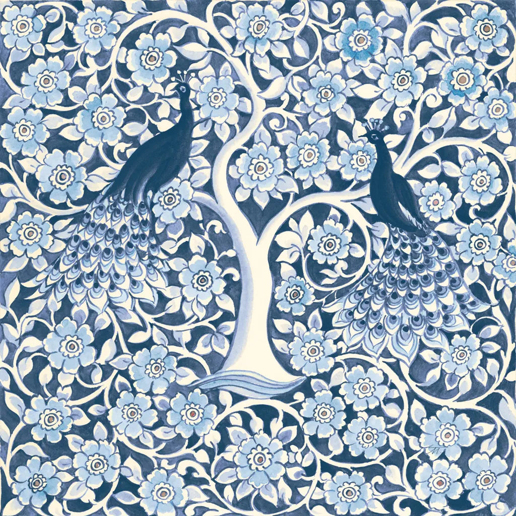 Peacock Garden VII v2 by Miranda Thomas. SKU 56863a. Archival Giclee Fine art print for wall decor.