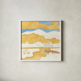 Riverside I by Miranda Thomas. Shown in a crisp white glass frame for a clean and minimalist style. Available as an archival giclee rolled canvas, fine art paper, or poster print. SKU 53731a.