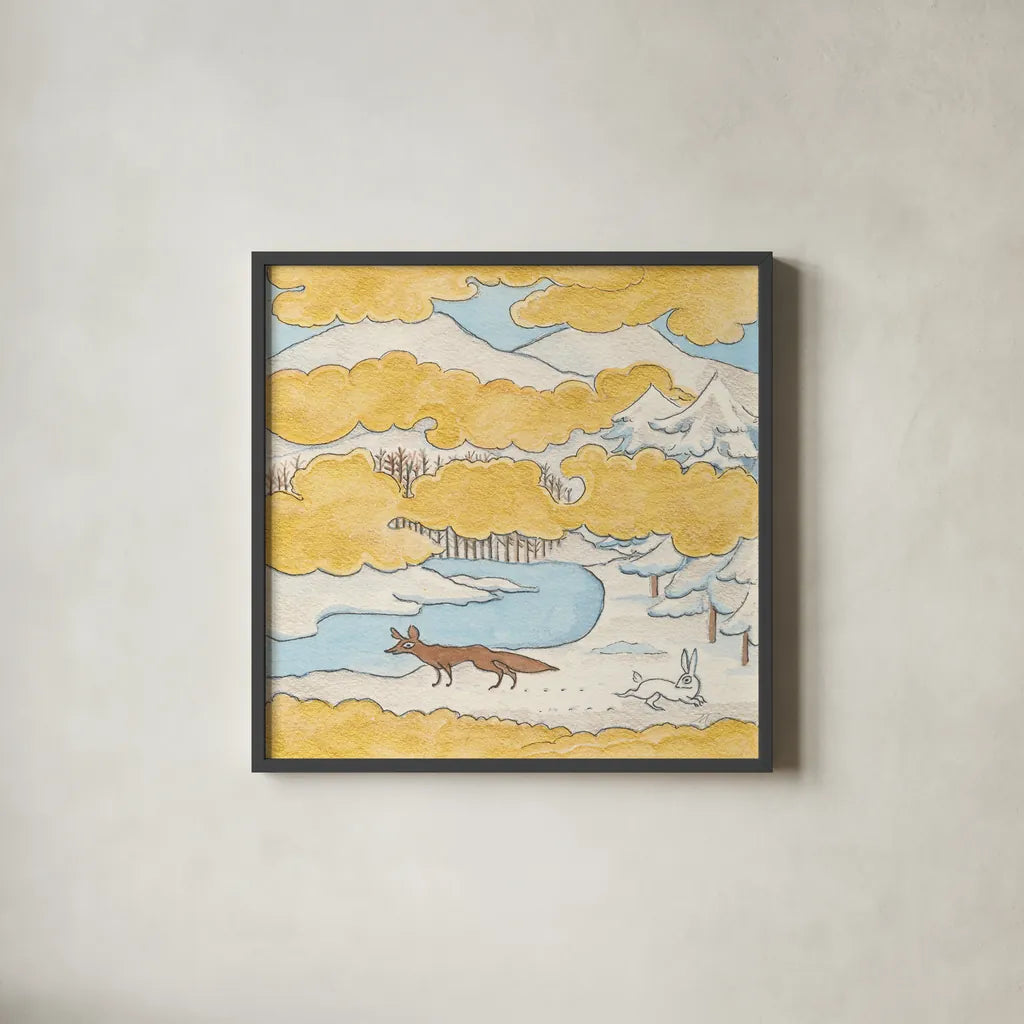 Riverside II by Miranda Thomas. Shown in a sleek black glass frame for a contemporary gallery look. Available as an archival giclee rolled canvas, fine art paper, or poster print. SKU 53732a.