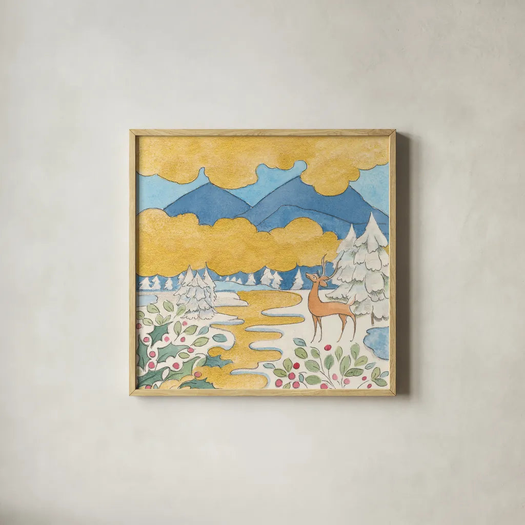 Riverside IV by Miranda Thomas. Shown in a natural wood glass frame for a timeless modern aesthetic. Available as an archival giclee rolled canvas, fine art paper, or poster print. SKU 53734a.