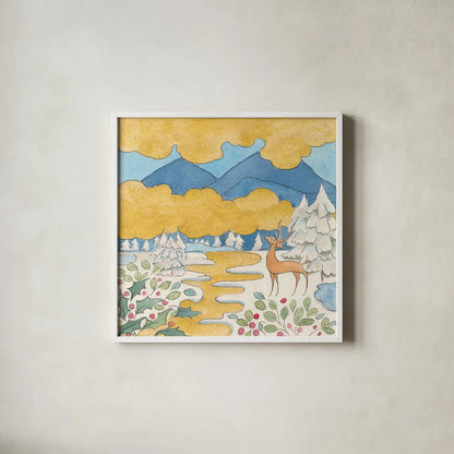 Riverside IV by Miranda Thomas. Shown in a crisp white glass frame for a clean and minimalist style. Available as an archival giclee rolled canvas, fine art paper, or poster print. SKU 53734a.