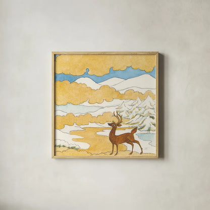 Riverside V by Miranda Thomas. Shown in a natural wood glass frame for a timeless modern aesthetic. Available as an archival giclee rolled canvas, fine art paper, or poster print. SKU 53735a.