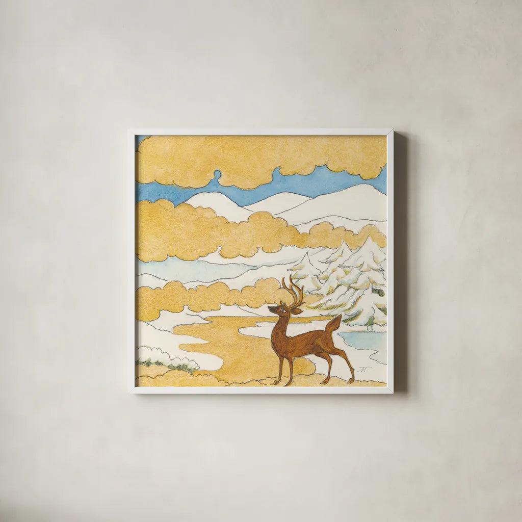 Riverside V by Miranda Thomas. Shown in a crisp white glass frame for a clean and minimalist style. Available as an archival giclee rolled canvas, fine art paper, or poster print. SKU 53735a.