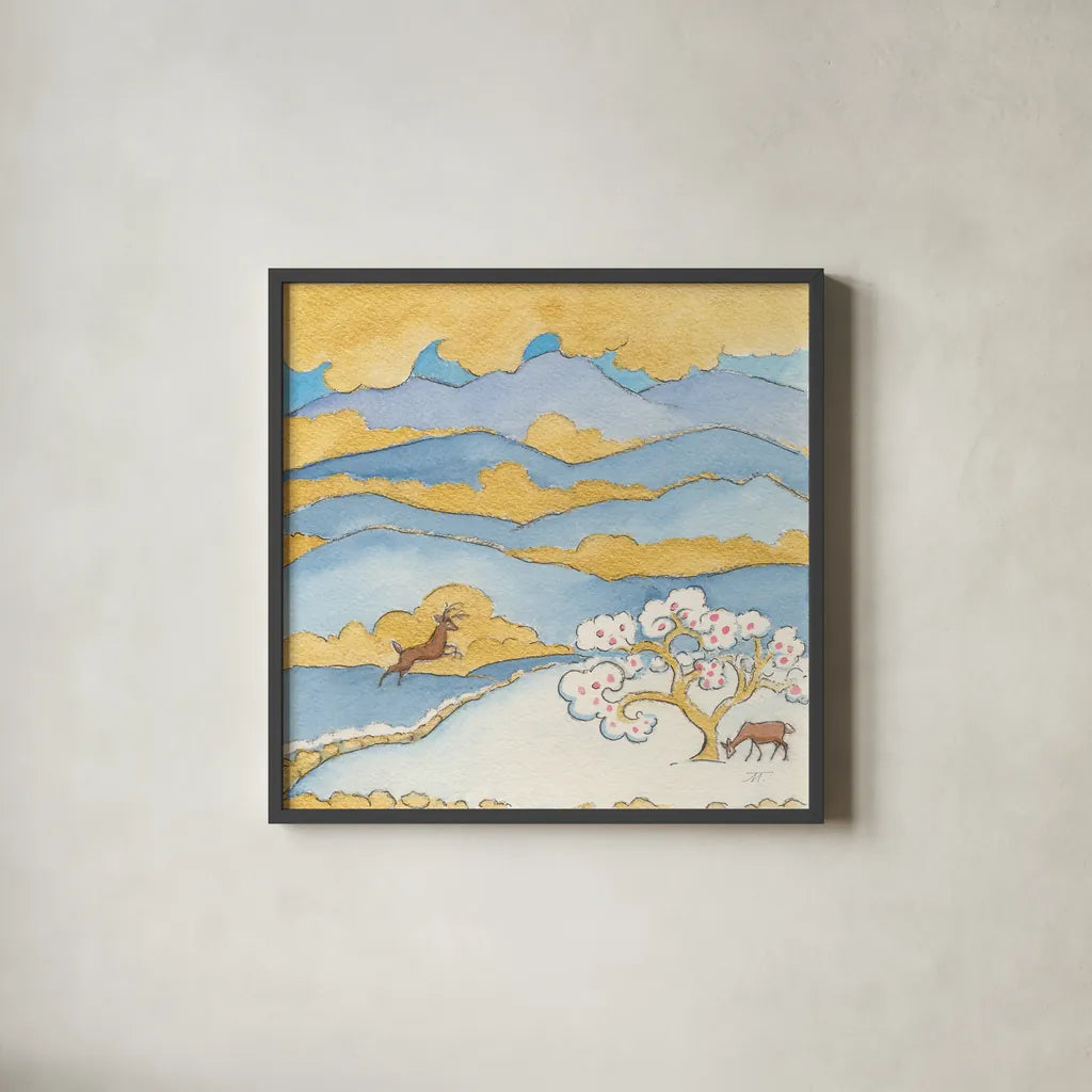 Riverside VI by Miranda Thomas. Shown in a sleek black glass frame for a contemporary gallery look. Available as an archival giclee rolled canvas, fine art paper, or poster print. SKU 53736a.