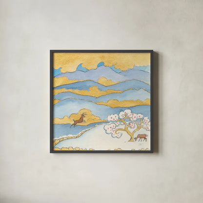 Riverside VI by Miranda Thomas. Shown in a sleek black glass frame for a contemporary gallery look. Available as an archival giclee rolled canvas, fine art paper, or poster print. SKU 53736a.