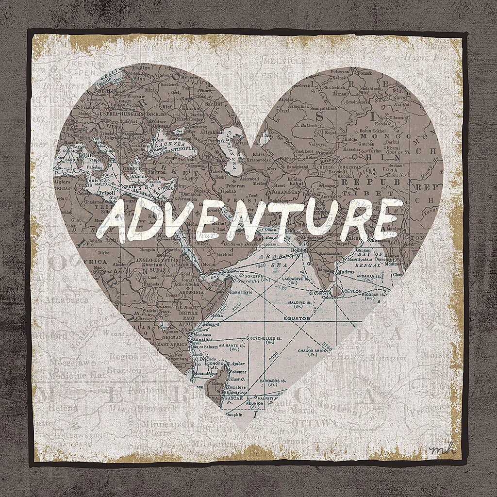 Adventure Map v2 by Moira Hershey. SKU 38380a. Archival Giclee Fine art print for wall decor.