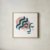 Awaken I by Moira Hershey. Shown in a natural wood glass frame for a timeless modern aesthetic. Available as an archival giclee rolled canvas, fine art paper, or poster print. SKU 54620a.