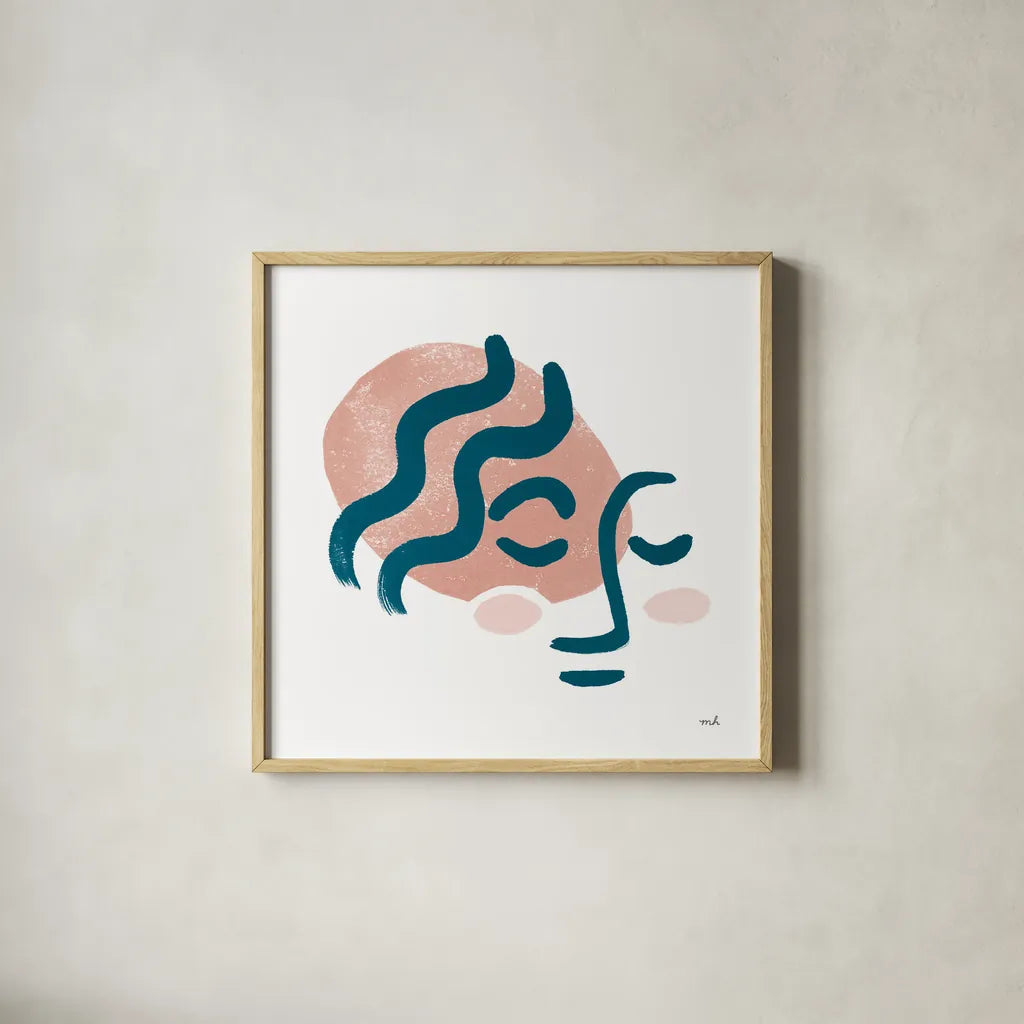 Awaken I by Moira Hershey. Shown in a natural wood glass frame for a timeless modern aesthetic. Available as an archival giclee rolled canvas, fine art paper, or poster print. SKU 54620a.