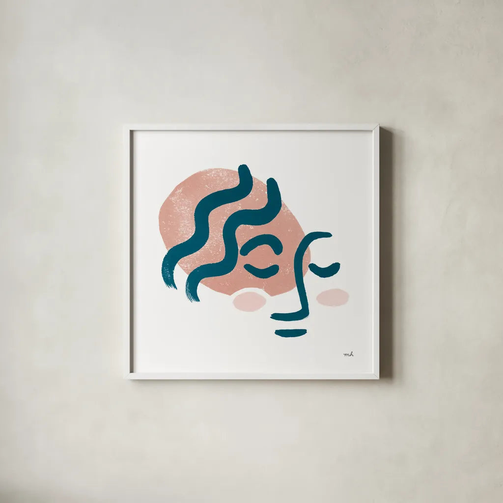 Awaken I by Moira Hershey. Shown in a crisp white glass frame for a clean and minimalist style. Available as an archival giclee rolled canvas, fine art paper, or poster print. SKU 54620a.