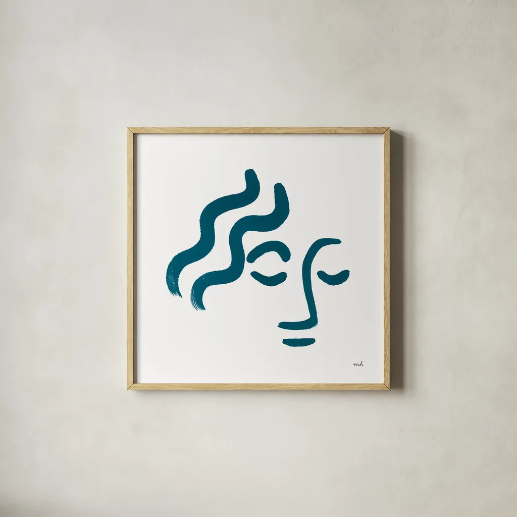 Awaken I No Color by Moira Hershey. Shown in a natural wood glass frame for a timeless modern aesthetic. Available as an archival giclee rolled canvas, fine art paper, or poster print. SKU 55555a.