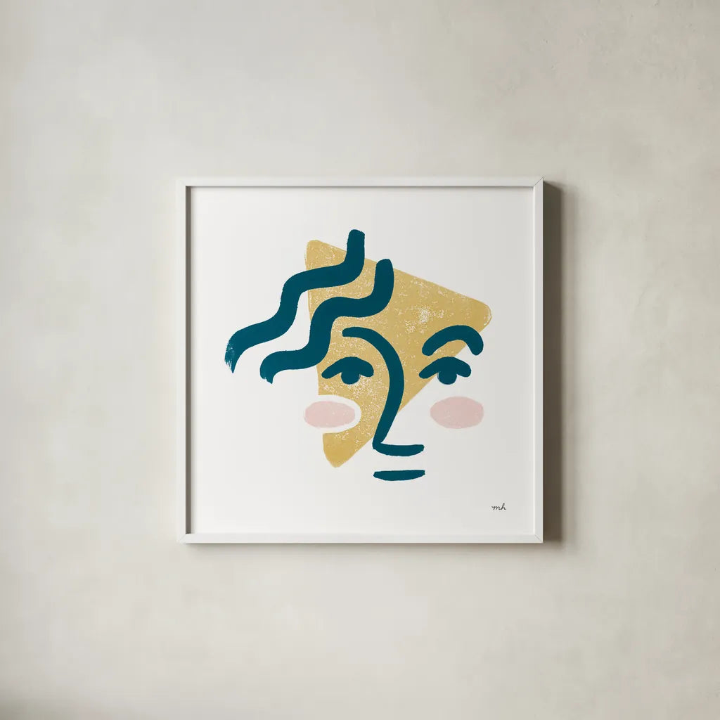 Awaken II by Moira Hershey. Shown in a crisp white glass frame for a clean and minimalist style. Available as an archival giclee rolled canvas, fine art paper, or poster print. SKU 54621a.