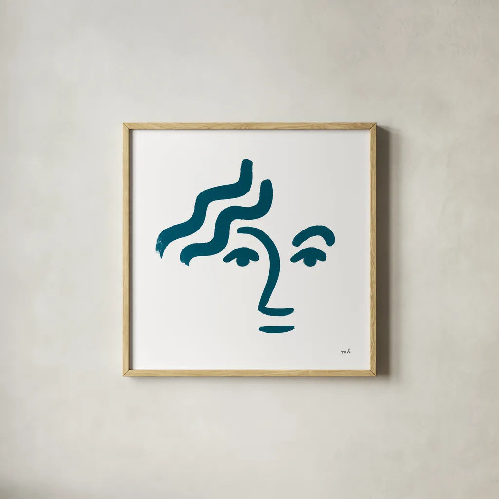 Awaken II No Color by Moira Hershey. Shown in a natural wood glass frame for a timeless modern aesthetic. Available as an archival giclee rolled canvas, fine art paper, or poster print. SKU 55556a.