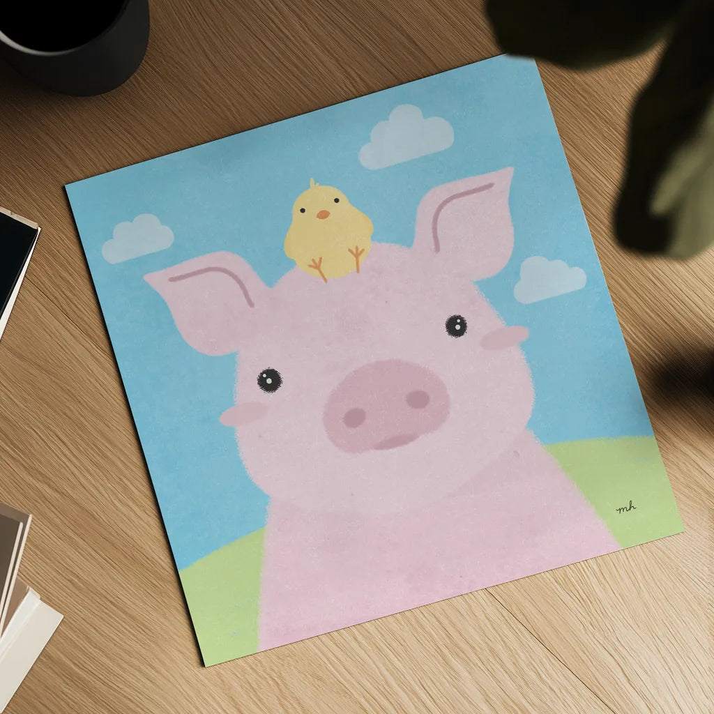 Barn Buddies II by Moira Hershey. Shown as a detailed flat fine art print, highlighting archival giclee quality. Available as an archival giclee rolled canvas, fine art paper, or poster print. SKU 49594a.