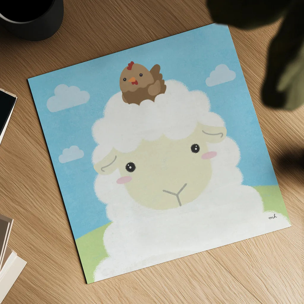 Barn Buddies III by Moira Hershey. Shown as a detailed flat fine art print, highlighting archival giclee quality. Available as an archival giclee rolled canvas, fine art paper, or poster print. SKU 49595a.