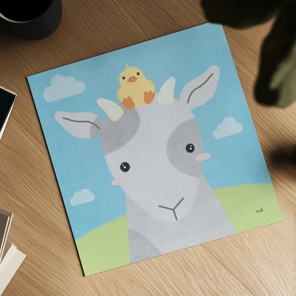 Barn Buddies IV by Moira Hershey. Shown as a detailed flat fine art print, highlighting archival giclee quality. Available as an archival giclee rolled canvas, fine art paper, or poster print. SKU 49596a.