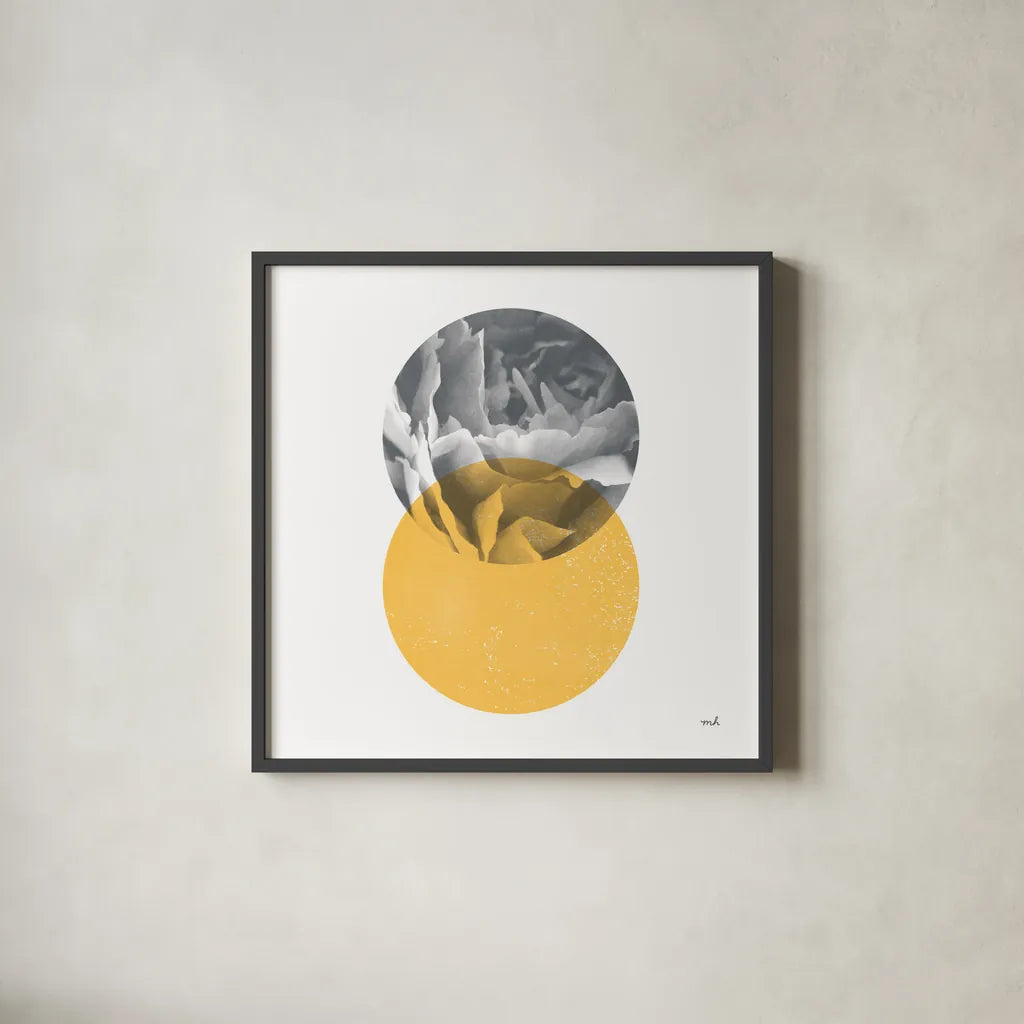 Blossoms I by Moira Hershey. Shown in a sleek black glass frame for a contemporary gallery look. Available as an archival giclee rolled canvas, fine art paper, or poster print. SKU 53977a.