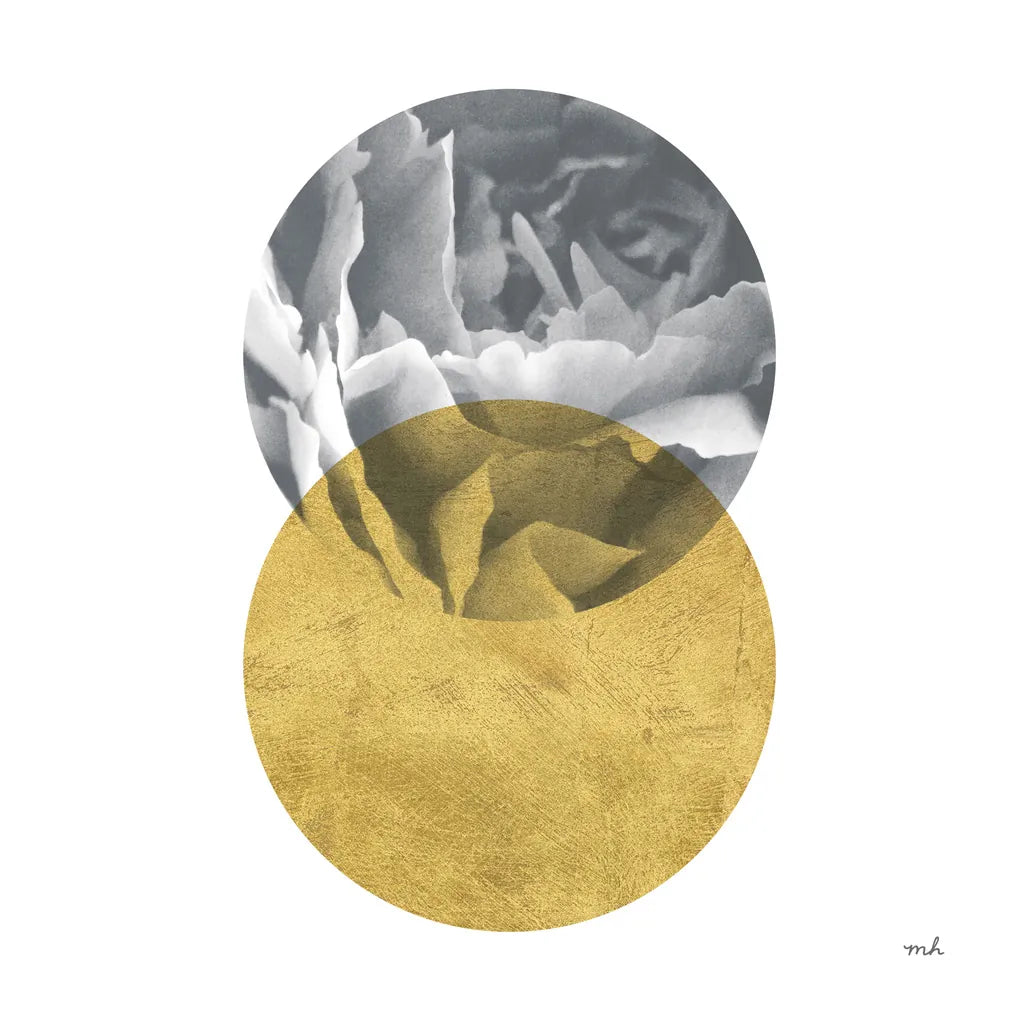 Blossoms I Gold by Moira Hershey. SKU 68997a. Archival Giclee Fine art print for wall decor.