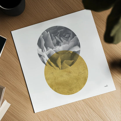 Blossoms I Gold by Moira Hershey. Shown as a detailed flat fine art print, highlighting archival giclee quality. Available as an archival giclee rolled canvas, fine art paper, or poster print. SKU 68997a.