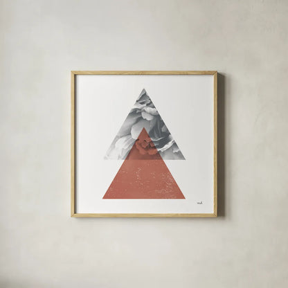 Blossoms II  Warm v2 by Moira Hershey. Shown in a natural wood glass frame for a timeless modern aesthetic. Available as an archival giclee rolled canvas, fine art paper, or poster print. SKU 58795a.