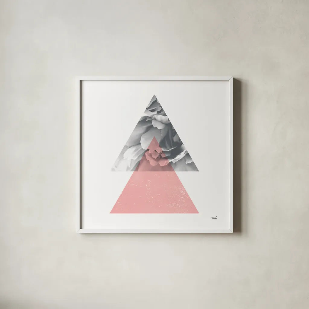 Blossoms II by Moira Hershey. Shown in a crisp white glass frame for a clean and minimalist style. Available as an archival giclee rolled canvas, fine art paper, or poster print. SKU 53978a.