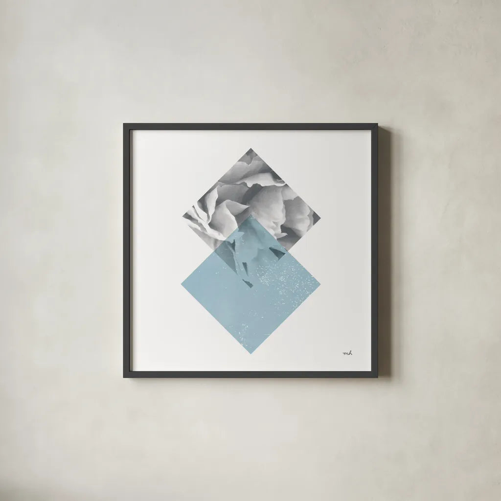 Blossoms III by Moira Hershey. Shown in a sleek black glass frame for a contemporary gallery look. Available as an archival giclee rolled canvas, fine art paper, or poster print. SKU 53979a.