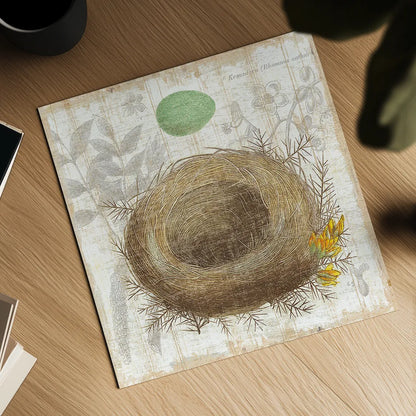 Botanical Nest II by Moira Hershey. Shown as a detailed flat fine art print, highlighting archival giclee quality. Available as an archival giclee rolled canvas, fine art paper, or poster print. SKU 8384a.