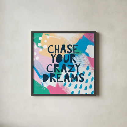 Bright Inspiration I by Moira Hershey. Shown in a sleek black glass frame for a contemporary gallery look. Available as an archival giclee rolled canvas, fine art paper, or poster print. SKU 37948a.