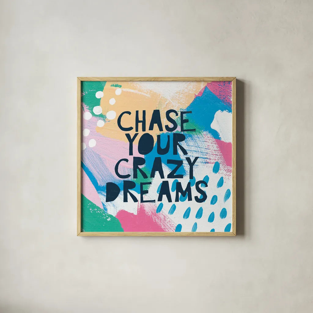 Bright Inspiration I by Moira Hershey. Shown in a natural wood glass frame for a timeless modern aesthetic. Available as an archival giclee rolled canvas, fine art paper, or poster print. SKU 37948a.