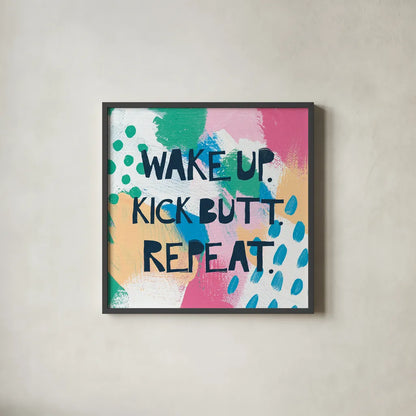 Bright Inspiration IV by Moira Hershey. Shown in a sleek black glass frame for a contemporary gallery look. Available as an archival giclee rolled canvas, fine art paper, or poster print. SKU 37951a.