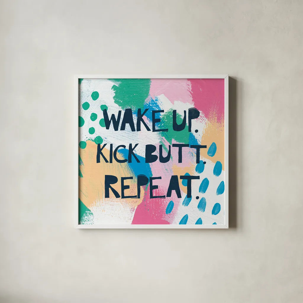 Bright Inspiration IV by Moira Hershey. Shown in a crisp white glass frame for a clean and minimalist style. Available as an archival giclee rolled canvas, fine art paper, or poster print. SKU 37951a.