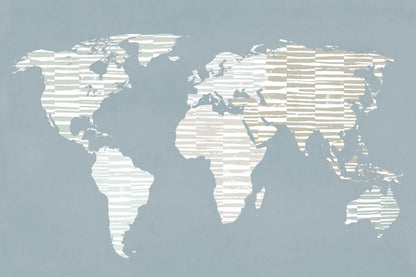 Calm World Map by Moira Hershey. SKU 43403i. Archival Giclee Fine art print for wall decor.