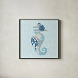 Coastal Cool I by Moira Hershey. Shown in a sleek black glass frame for a contemporary gallery look. Available as an archival giclee rolled canvas, fine art paper, or poster print. SKU 38259a.