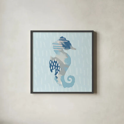 Coastal Cool I by Moira Hershey. Shown in a sleek black glass frame for a contemporary gallery look. Available as an archival giclee rolled canvas, fine art paper, or poster print. SKU 38259a.
