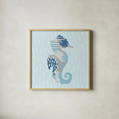 Coastal Cool I by Moira Hershey. Shown in a natural wood glass frame for a timeless modern aesthetic. Available as an archival giclee rolled canvas, fine art paper, or poster print. SKU 38259a.