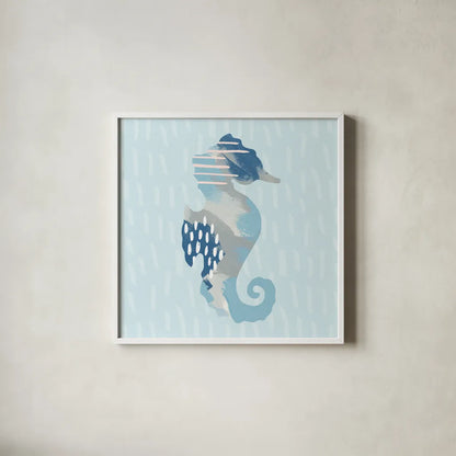 Coastal Cool I by Moira Hershey. Shown in a crisp white glass frame for a clean and minimalist style. Available as an archival giclee rolled canvas, fine art paper, or poster print. SKU 38259a.