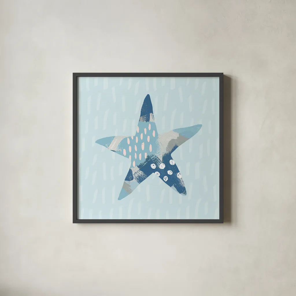 Coastal Cool II by Moira Hershey. Shown in a sleek black glass frame for a contemporary gallery look. Available as an archival giclee rolled canvas, fine art paper, or poster print. SKU 38260a.