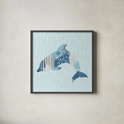 Coastal Cool III by Moira Hershey. Shown in a sleek black glass frame for a contemporary gallery look. Available as an archival giclee rolled canvas, fine art paper, or poster print. SKU 38261a.