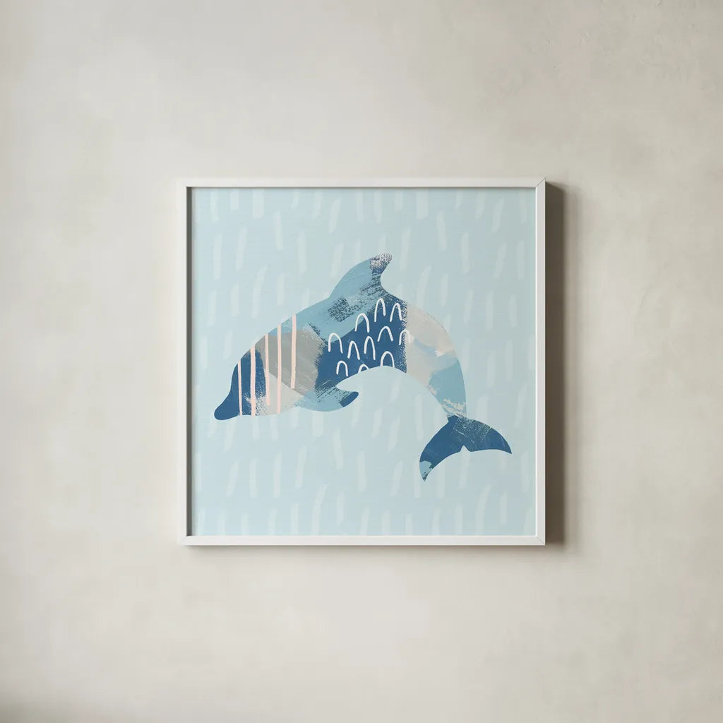 Coastal Cool III by Moira Hershey. Shown in a crisp white glass frame for a clean and minimalist style. Available as an archival giclee rolled canvas, fine art paper, or poster print. SKU 38261a.