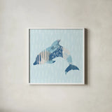 Coastal Cool III by Moira Hershey. Shown in a crisp white glass frame for a clean and minimalist style. Available as an archival giclee rolled canvas, fine art paper, or poster print. SKU 38261a.