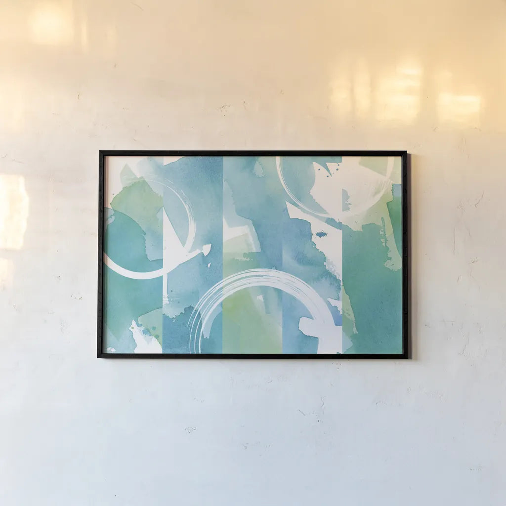 Coastal Feel I by Moira Hershey. shown as a paper print in a black flame. Available as a archival giclee rolled canvas, fine art paper, or poster print. SKU 41615i.