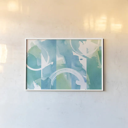 Coastal Feel I by Moira Hershey. shown as a paper print in a white frame. Available as a archival giclee rolled canvas, fine art paper, or poster print. SKU 41615i.