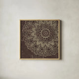 Contemporary Lace I Spice by Moira Hershey. Shown in a natural wood glass frame for a timeless modern aesthetic. Available as an archival giclee rolled canvas, fine art paper, or poster print. SKU 16402a.