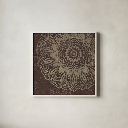 Contemporary Lace I Spice by Moira Hershey. Shown in a crisp white glass frame for a clean and minimalist style. Available as an archival giclee rolled canvas, fine art paper, or poster print. SKU 16402a.