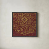 Contemporary Lace III Spice by Moira Hershey. Shown in a sleek black glass frame for a contemporary gallery look. Available as an archival giclee rolled canvas, fine art paper, or poster print. SKU 16407a.