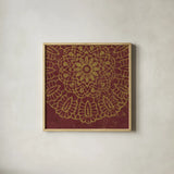 Contemporary Lace III Spice by Moira Hershey. Shown in a natural wood glass frame for a timeless modern aesthetic. Available as an archival giclee rolled canvas, fine art paper, or poster print. SKU 16407a.