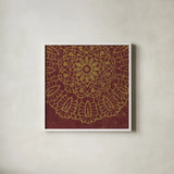 Contemporary Lace III Spice by Moira Hershey. Shown in a crisp white glass frame for a clean and minimalist style. Available as an archival giclee rolled canvas, fine art paper, or poster print. SKU 16407a.